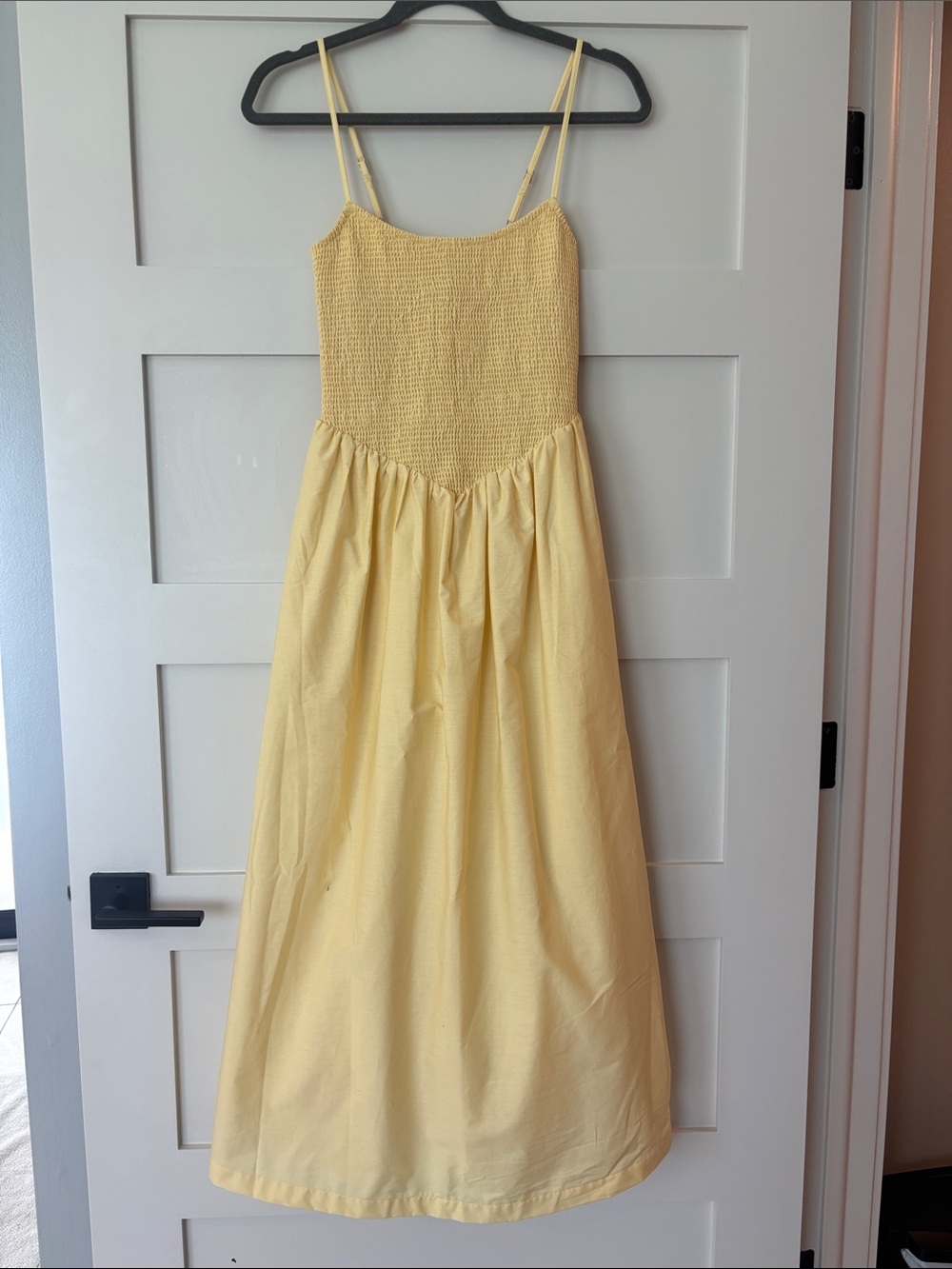 Abercrombie & Fitch Yellow Smocked Maxi Dress
